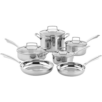 Cuishenya stainless steel pot cookware set 6 pieces pan milk pot soup pot surround heating tps-10