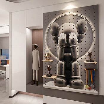 Sailotou entrance entrance hole board violent bear solid wood custom rack wall hanger display storage wall storage rack multi-layer board custom square