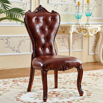 Little rabbit craftsman american country solid wood chair european style backrest soft bag negotiation dining chair study room home hotel restaurant chair large s distressed brown red brown leather