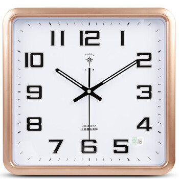 Polaris wall clock living room 2025 new silent home quartz clock bedroom clock modern simple fashion square calendar gold (38*36.5 cm)