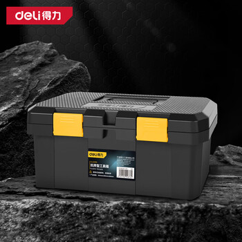 Deli hardware and electrical tool box household portable large plastic box industrial multifunctional repair car storage box anti-fall type-18 inch double layer dl432918