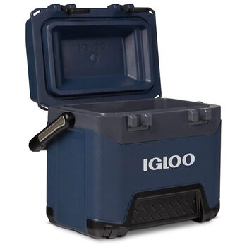 Igloo 25l outdoor cooler, four-day ice protection for camping and fishing, solid blue portable ice bucket