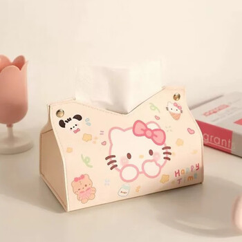 Yingtang tissue box living room sense creative text tissue box leather light luxury 2025 new home desktop storage shy kt cat