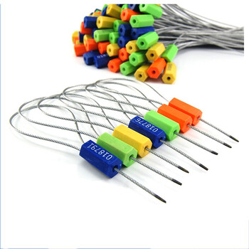 Pulijie disposable tight wire seal anti-theft seal logistics container truck cable tie to block anti-counterfeiting lead seal 30cm customized 30cm light blue 100 pieces (large quantity in stock) 200 pieces can be printed