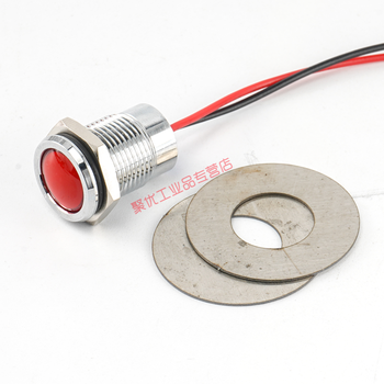 Closed shop indicator light led metal indicator light 6/8/14mm waterproof red 24v distribution box switching power supply closed 14mm-red-24v (switching power supply not included