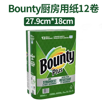 Bounty kitchen towel 1 roll * 86 sections american thickened wood pulp paper absorbs oil and water, washable, no additives, no residue, 12 rolls * 86 sections