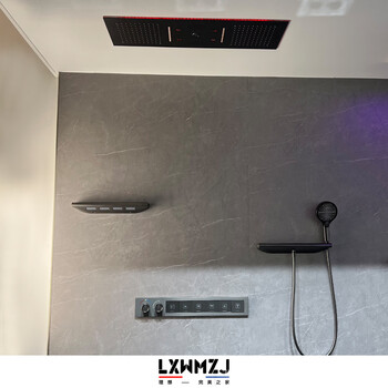 Lxwmzj brand/concealed six-speed multi-function button minimalist large shower gun gray