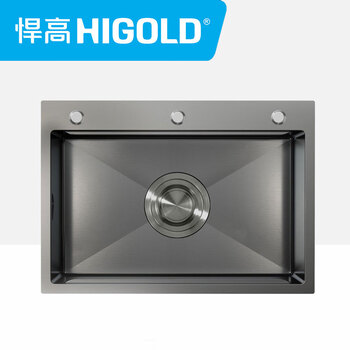 Higold bl series handmade sink 952393/952392 stainless steel single tank sink 680*480*240 sink 952393 (matte black) without faucet