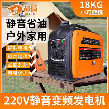 Duteng 220v gasoline generator household silent variable frequency low noise small portable 2kw outdoor portable rv camping 5000 watt 220v remote control electric start lcd digital display