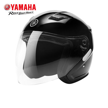 Yamaha yamaha motorcycle electric vehicle helmet 3c certified men's and women's all-season lightweight safety helmet three-quarter helmet autumn and winter bright black (veneer version) l