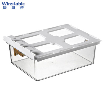 Wenstan w5992 transparent compartment storage box, storage box for miscellaneous parts and tools, storage box, wall-mounted without compartments (34.8*26.1*14)