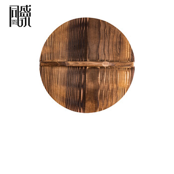 Tongshengyong zhangqiu iron pot, old carpenter handmade fir wok lid, carbonized wooden pot lid, special for wok 28cm