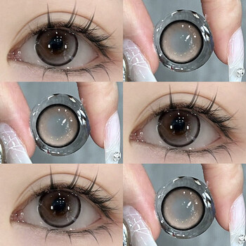 Ovolook color contact lenses daily disposable 10 pieces gift box large diameter 14.5 brown gray disposable mixed race female color contact lenses condensed milk coffee 14.5 daily disposable 10 pieces 0 degree