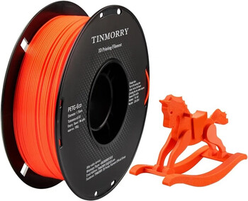 Tinmorry petg-eco material has high toughness and is suitable for bamboo petg 3d printing filaments, 1kg pack, orange