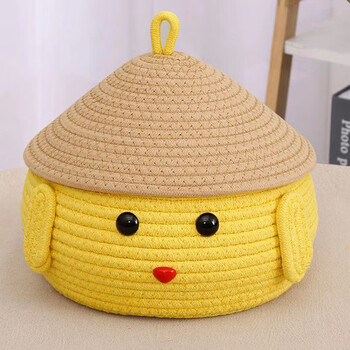 Cartoon desktop storage box, living room, coffee house, storage basket, porch, snacks, sundries, cosmetics, storage basket, t (medium size) pudding dog