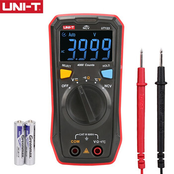 Uni-t multimeter high-precision digital electrician special meter anti-burning anti-mismeasurement portable color screen repair mini multimeter ut123 temperature measurement ac and dc voltage resistance ncv