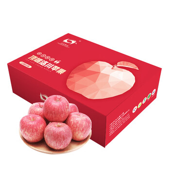 Luochuan apple shaanxi yan'an red fuji apple fruit gift box seasonal fresh 15 pieces 80mm fruit diameter about 3.5kg 15 pieces 80