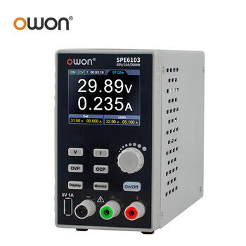 Owon spe6103 programmable power supply 300w/60/10a high resolution 10mv/1ma constant power programmable