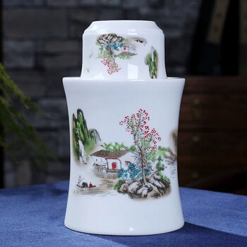 Three liang ceramic wine kettle, wine warmer set, rice wine, sake and white wine cup, household old-fashioned warm wine ware, qingshan mangrove, three liang wine warmer