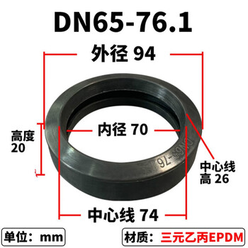 Smvp copy lin epdm sealing ring epdm huff section hoop rubber ring gasket o-shaped groove clamp epdm dn65-76.1