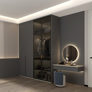 Sophia wardrobe customized bedroom simple wardrobe large wardrobe cloakroom bedside table dresser integrated wardrobe unit yuan/square meter (minimalist bevel cut)