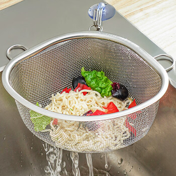 Home katei story kitchen sink strainer stainless steel sink wash basin strainer drainage strainer drainage anti-clogging artifact stainless steel sink drain basket (hanging type)