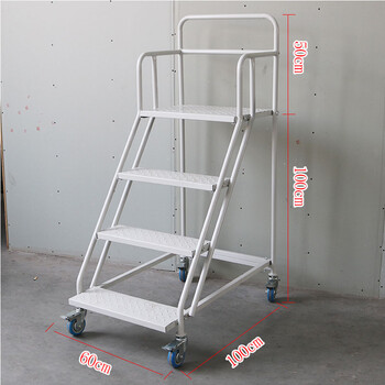 Yue changsheng supermarket step ladder with wheels climbing car mobile platform ladder warehouse tallying ladder climbing ladder aa 2-step ladder to the ground 1 meter platform with wheels 4 brake wheels