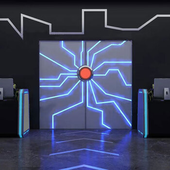 Delijia palm print door check-in palm sensor door colorful light bar starry sky art museum technology door customization single leaf (0.8m-1m*2-2.2m)