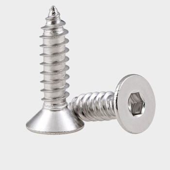Weiwang 304 stainless steel flat head hexagonal self-tapping screws countersunk head self-tapping screws woodworking screws din7991 m4*30 (20 pcs)