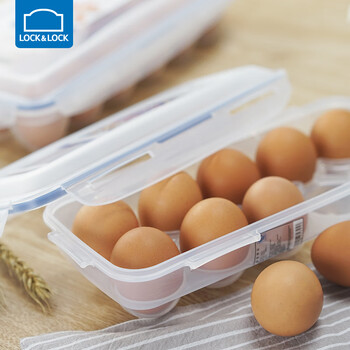 Lock&lock egg storage box egg tray egg grid kitchen transparent plastic box four-sided lock refrigerator crisper 10 grids