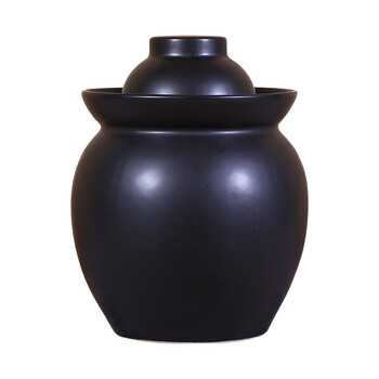 Thick ancient and thin modern kimchi jar ceramic household thickened pickles pickled sauerkraut small kimchi jar jingdezhen storage sealed jar black 22 catties water test capacity