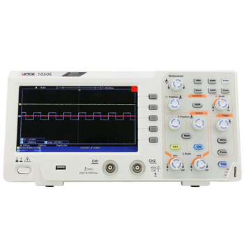Victory instrument (victor) oscilloscope dual-channel digital storage oscilloscope oscilloscope desktop strap probe sampling rate 500ms/s victor 1050s