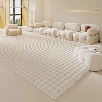 Budis cream style plush carpet living room bubble velvet floor mat bedroom bedside blanket bay window mat sofa blanket coffee table mat milk white-bubble velvet 160*230cm