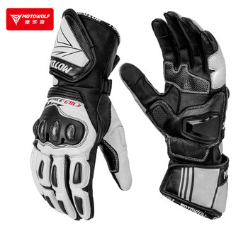 Motowolf four-season motorcycle gloves, genuine leather carbon fiber rider equipment, off-road motorcycle anti-fall