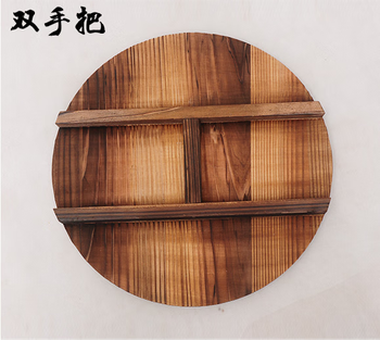 Sailotou yh zhangqiu iron pot handmade fir pot lid household old-fashioned round pot lid wok lid environmentally friendly wooden water cylinder wood diameter pure solid wood fir pot lid 80cm