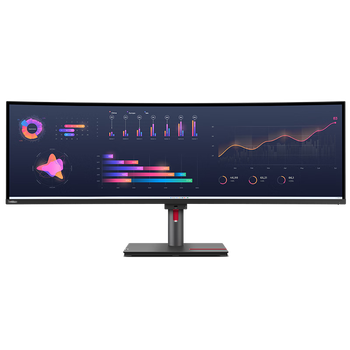99% new lenovo 49-inch ultra-wide curved dual 2k ips black type-c thunderbolt 4 hdr10 dc dimming ergonomic stand office professional graphics monitor p49w
