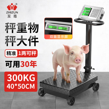 Zhizun weighing electronic scale 300-500 kg platform scale for business use commercial scale large wheel scale hand push roller electronic scale foldable pig scale industrial logistics floor scale 300 kg 40*50 double-sided display, three-hole charging