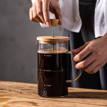 Chomu french press hand-brewed coffee pot household heat-resistant glass coffee sharing pot teapot milk foam filter cup utensil 400ml