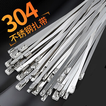 304 stainless steel cable ties self-locking metal strong buckle marine fixed binding straps steel wire hoop 4.6*100mm/100 pieces shorter 10cm long