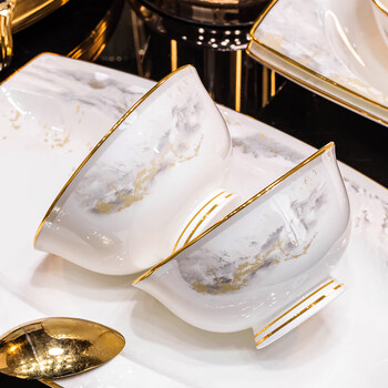 Yichen 2025 new bowls, plates, chopsticks, jingdezhen ceramic tableware, household items, diy matching 4.75-inch rice bowl