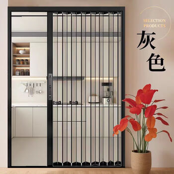 Kinkaidun acrylic folding sliding door simple kitchen invisible indoor insulation transparent bathroom retractable air conditioning partition sliding door transparent crystal plate home partition gray frame
