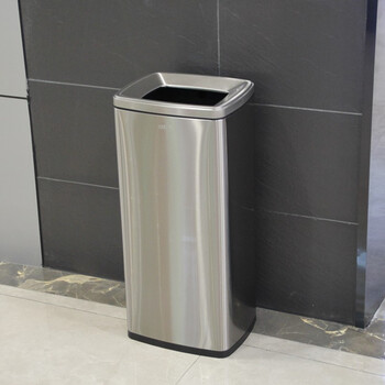 Gnf trash can large capacity stainless steel commercial restroom toilet paper barrel public restroom toilet without cover large 30l brushed silver