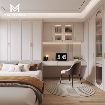 Margo cream style tatami bed, wardrobe, integrated customization for small apartment, overall study room, full house customization, prepaid deposit