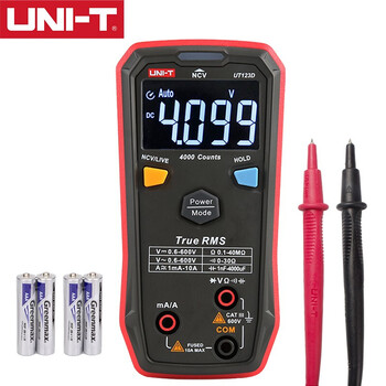 Uni-t multimeter high-precision digital electrician special meter anti-burning anti-mismeasurement portable color screen repair mini multimeter ut123d true rms ac and dc voltage and current
