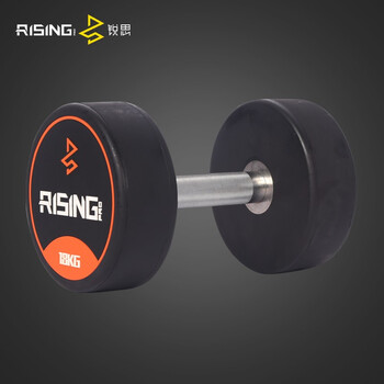 Rising multi-specification weight gym black round head pu dumbbell combination gym men's fitness suit 18kg/single