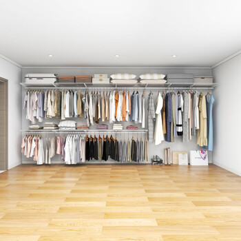 Midas 5-meter wide large-capacity metal wardrobe steel frame structure cloakroom bedroom customized large wardrobe 5-meter metal wardrobe plan-1 (installation included)