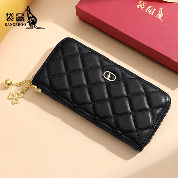 Kangaroo long bag for women, new classic rhombus handbag, light luxury gift for girlfriend, clutch bag, dinner purse, high-end style 1