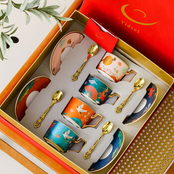 Vidsel high-looking coffee cup and saucer set wedding gift high-end couple cup gift box best friend wedding housewarming souvenir
