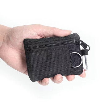 Jiemo 2024 chinese valentine's day internet celebrity mini coin purse card bag canvas small wallet zipper outdoor storage bag car key bag black single bag