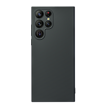 90% new, heat, suitable for samsung s22ultra mobile phone case, samsung galaxy protective case, anti-fall silicone upgraded lens, all-inclusive, men's and women's style, simple personality-quiet night black